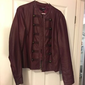 Military style leather jacket